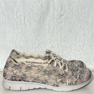 Skechers Women's Seager Snake Print Knit Washable Casual Comfort Shoes Size 10